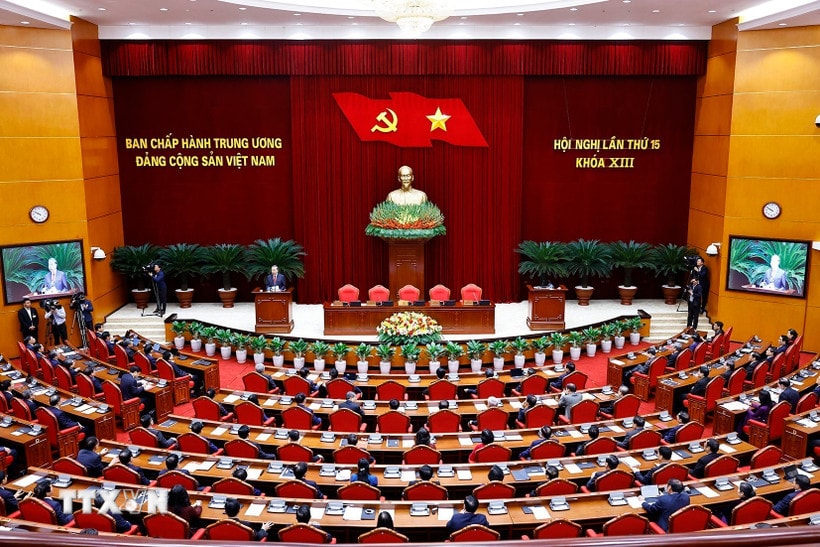Tổng Bí thư Tô Lâm phát biểu bế mạc Hội nghị lần thứ 15 Ban Chấp hành Trung ương khóa XIII. (Ảnh: Thống Nhất/TTXVN)