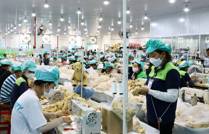 Công nhân sản xuất tại Khu công nghiệp Du Long. Ảnh: TTXVN phát)