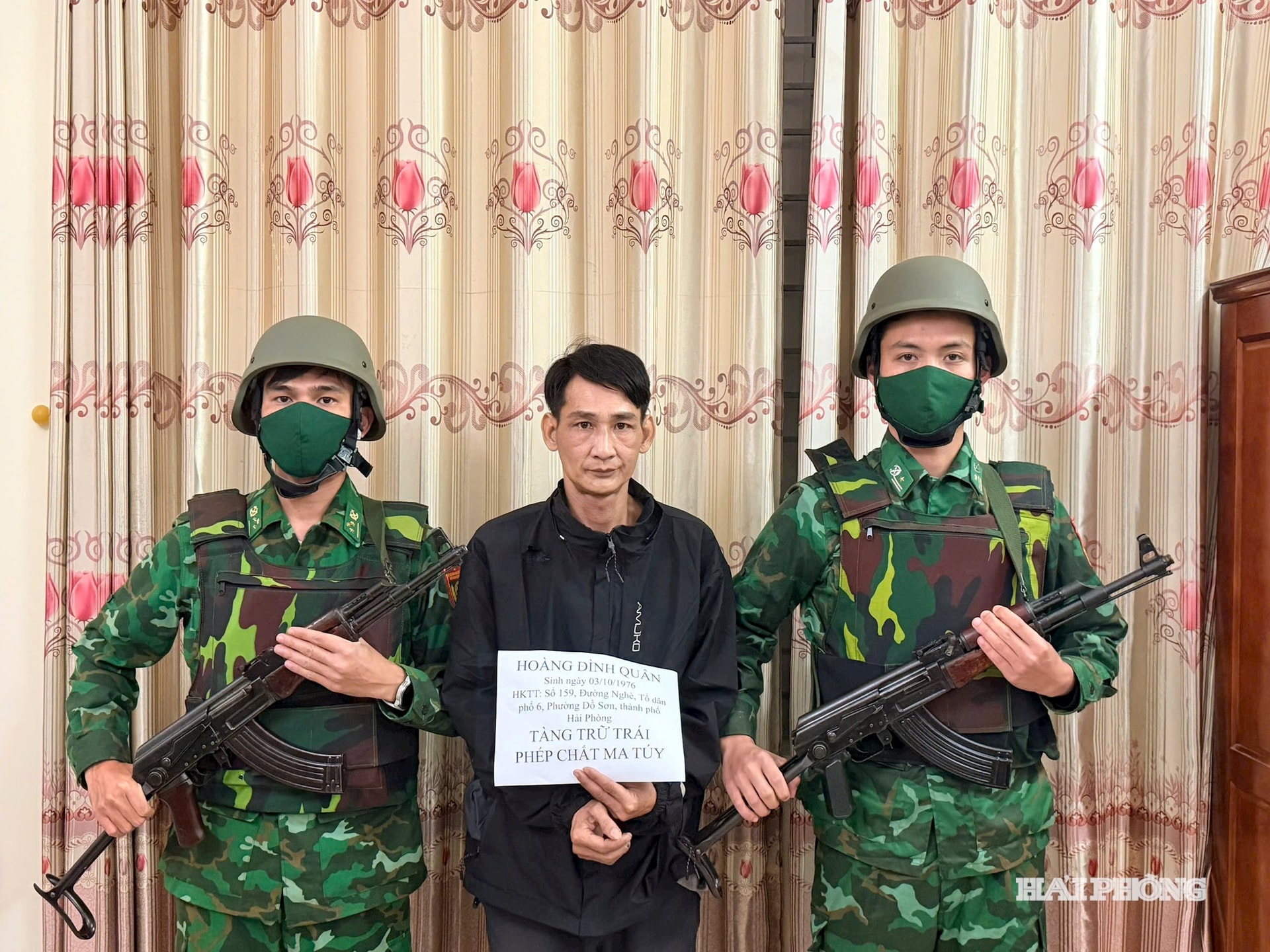 Đối tượng Hoàng Đình Quân tại cơ quan chức năng