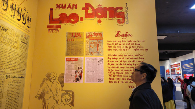 Khu vực tư liệu báo chí cách mạng, số mùa Xuân, giai đoạn trước 1945 lịch sử. (Ảnh: Minh Anh/Vietnam+) 7c12312dd2da5d8404cb.jpg