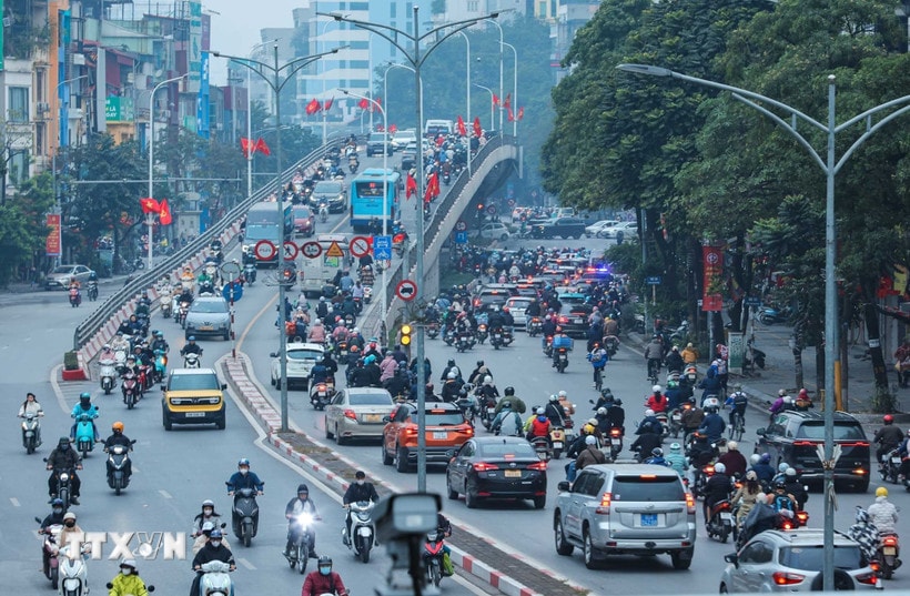 Hà Nội thử nghiệm dự báo sớm chất lượng không khí. (Ảnh: Hoàng Hiếu/TTXVN)