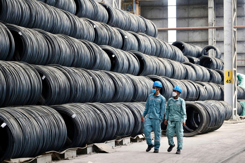 Tập đoàn Hòa Phát lập kỷ lục vượt 10 triệu tấn thép trong năm 2025, tăng 31%. (Ảnh: Vietnam+)