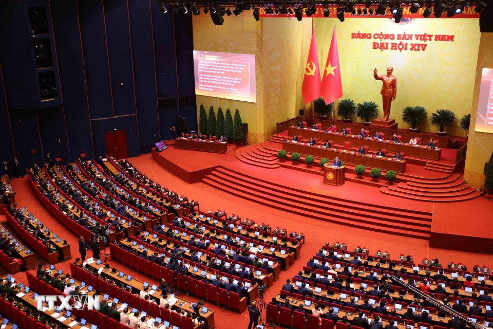 Quang cảnh phiên khai mạc Đại hội XIV của Đảng. (Ảnh: TTXVN)