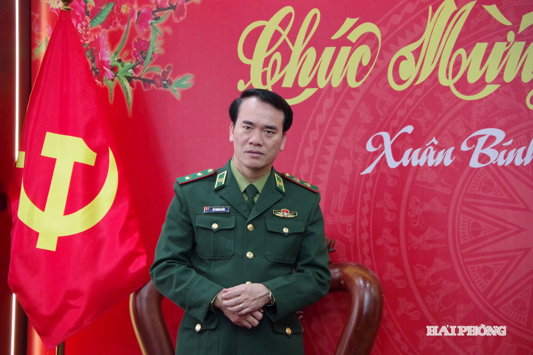 Trung tướng Vũ Trung Kiên, Ủy viên Trung ương Đảng, Tư lệnh Bộ đội Biên phòng phát biểu giao nhiệm vụ cho Bộ đội Biên phòng thành phố Hải Phòng