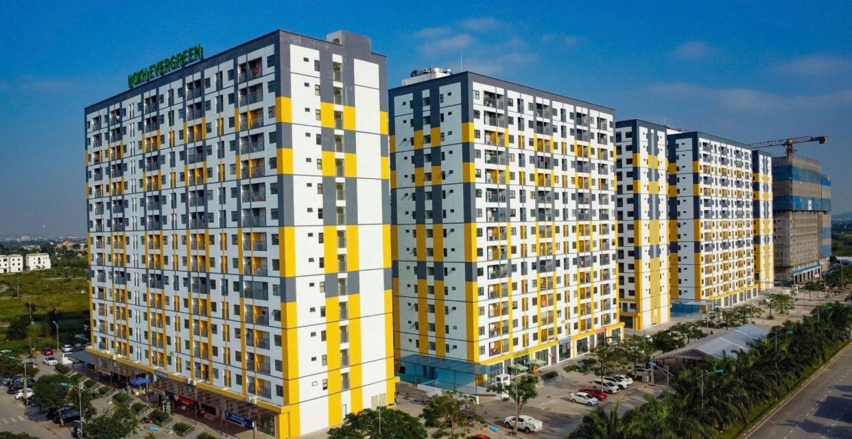 Social housing area in the Evergreen Trang Due Social Housing Project, An Duong Ward.