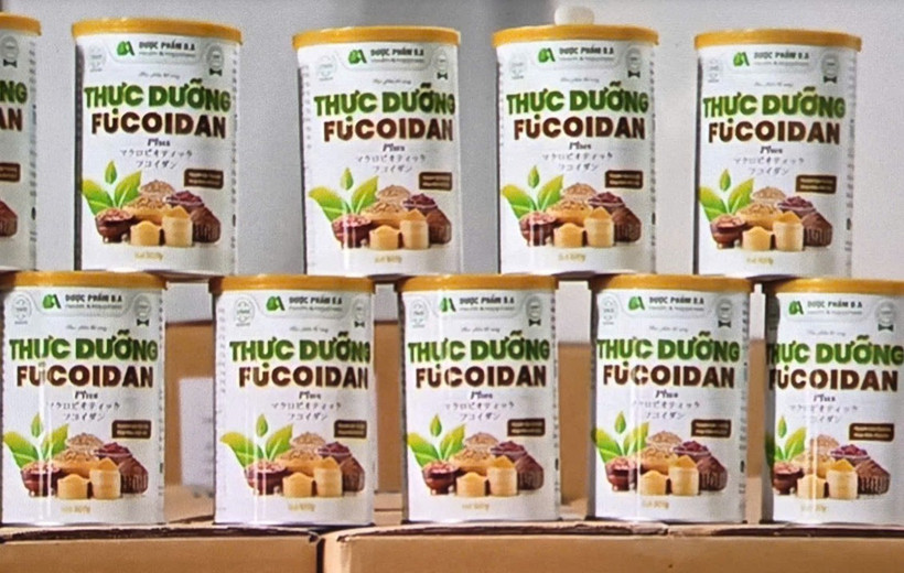 Sản phẩm bổ sung dinh dưỡng Fucoidan. (Ảnh: VTV)