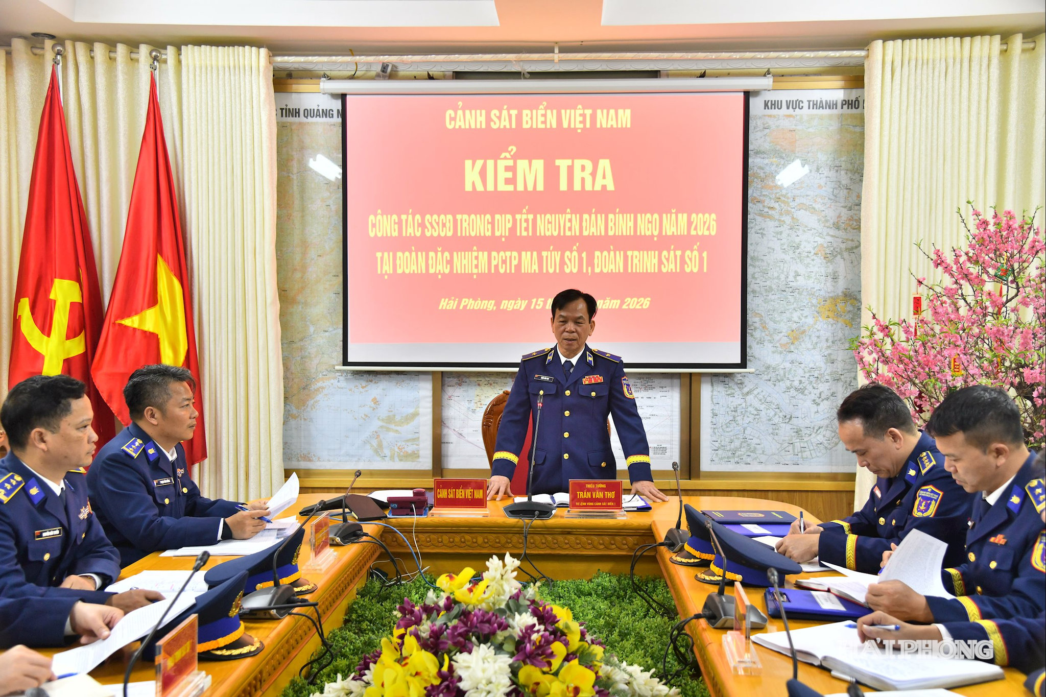 Thiếu tướng Trần Văn Thơ - Trưởng đoàn quán triệt nội dung, yêu cầu kiểm tra