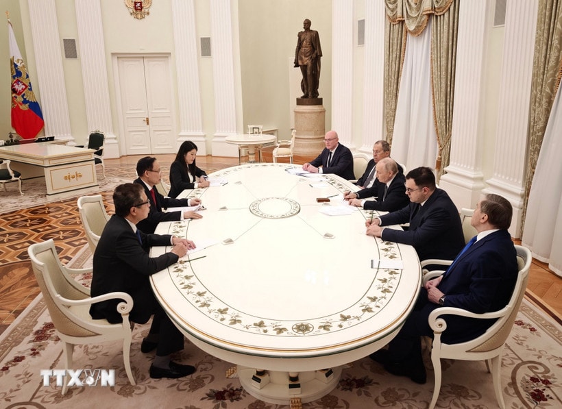 Quang cảnh cuộc hội kiến tại Điện Kremlin. (Ảnh: Tâm Hằng/TTXVN)