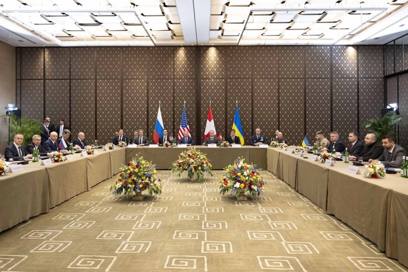 Quang cảnh vòng đàm phán giữa Nga, Mỹ và Ukraine tại Geneva, Thụy Sĩ, ngày 17/2/2026. (Nguồn: THX/TTXVN)