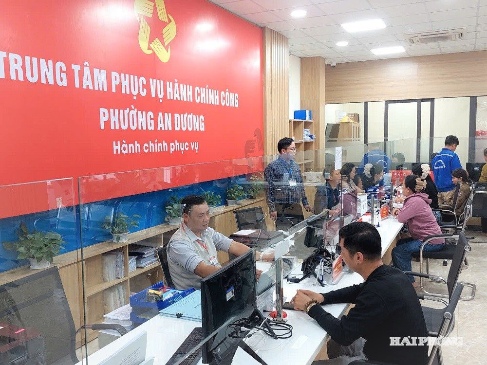 Cơ sở vật chất tại Trung tâm Phục vụ hành chính công phường An Dương được đầu tư khang trang