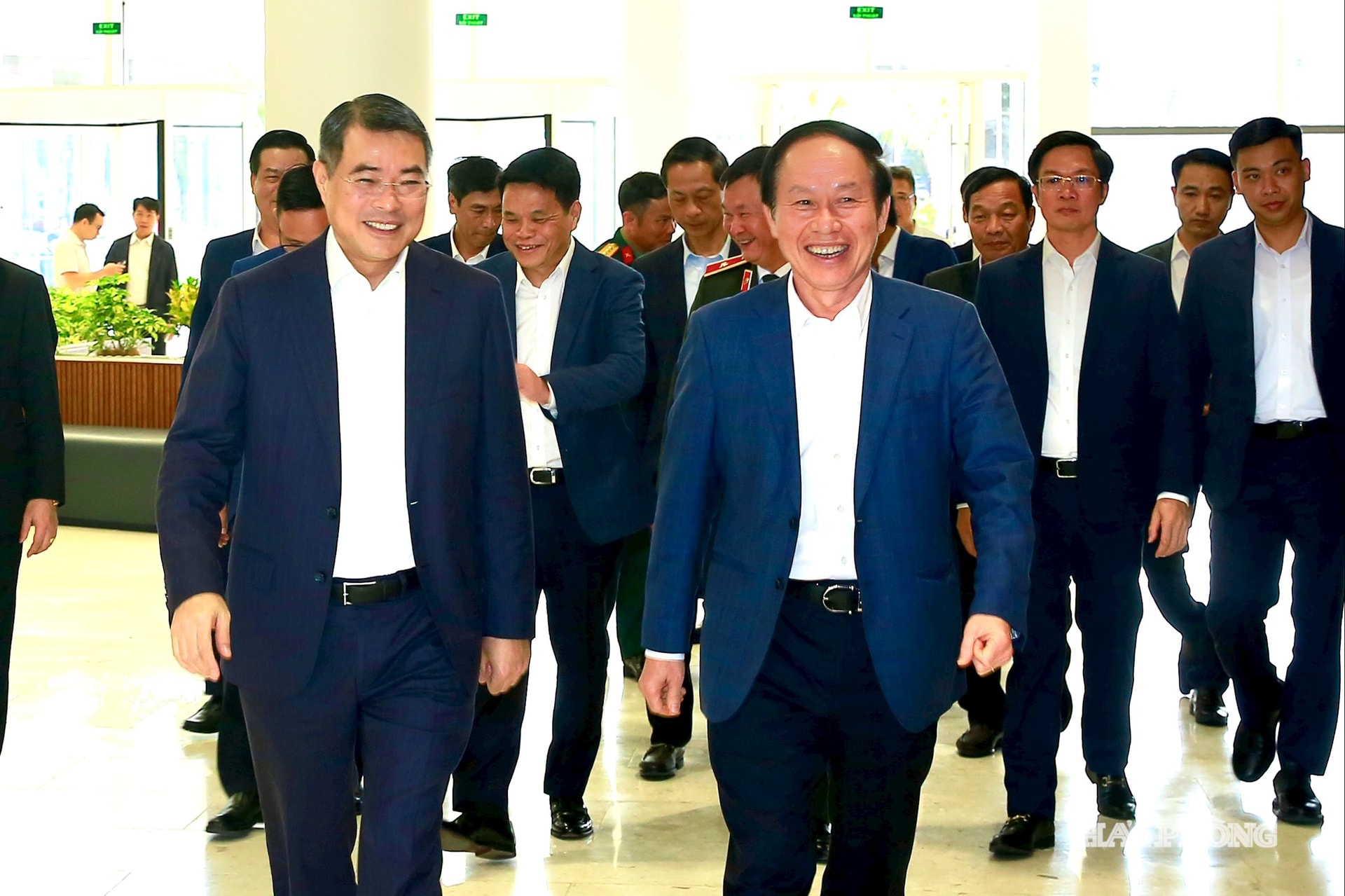 Đồng chí Lê Minh Hưng, Uỷ viên Bộ Chính trị, Bí thư Trung ương Đảng, Trưởng Ban Tổ chức Trung ương làm việc với Ban Thường vụ Thành uỷ Hải Phòng