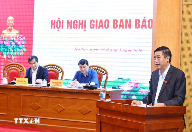 Ông Nguyễn Hữu Đông, Chủ nhiệm Ủy ban Công tác đại biểu của Quốc hội phát biểu. (Ảnh: Minh Đức/TTXVN) ttxvn-tuyen-truyen-bau-cu-dai-bieu-quoc-hoi-va-hoi-dong-nhan-dan-cac-cap-1.jpg