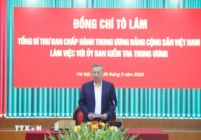 Tổng Bí thư Tô Lâm phát biểu. (Ảnh: Thống Nhất/TTXVN)