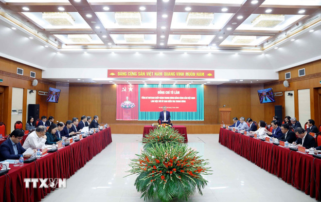 Tổng Bí thư Tô Lâm làm việc với Ủy ban kiểm tra Trung ương. (Ảnh: Thống Nhất/TTXVN) ttxvn-tong-bi-thu-to-lam-lam-viec-voi-uy-ban-kiem-tra-trung-uong-05-4.jpg