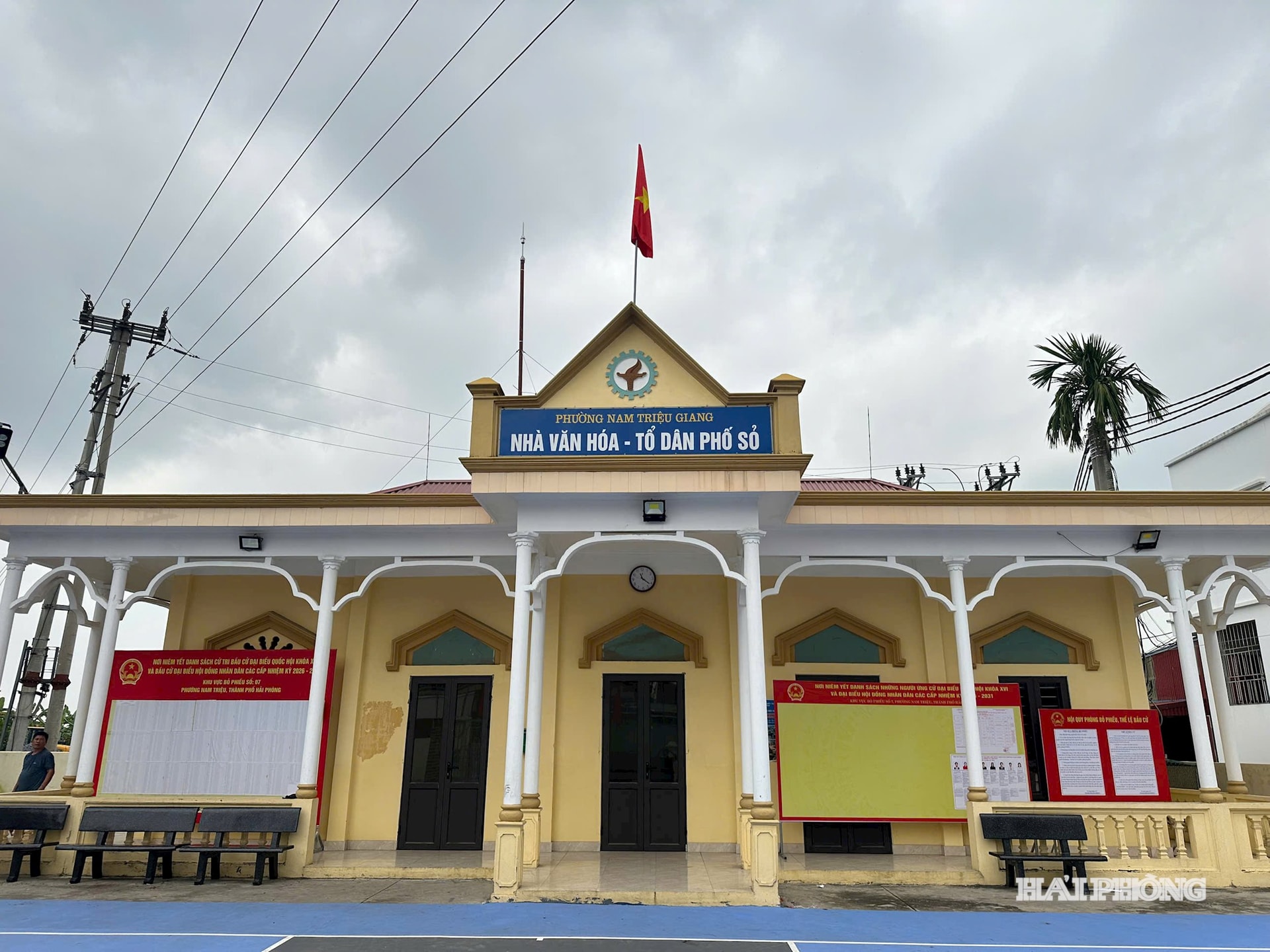 Địa điểm bầu cử tại Tổ dân phố Sỏ đã sẵn sàng chờ đón ngày hội lớn.