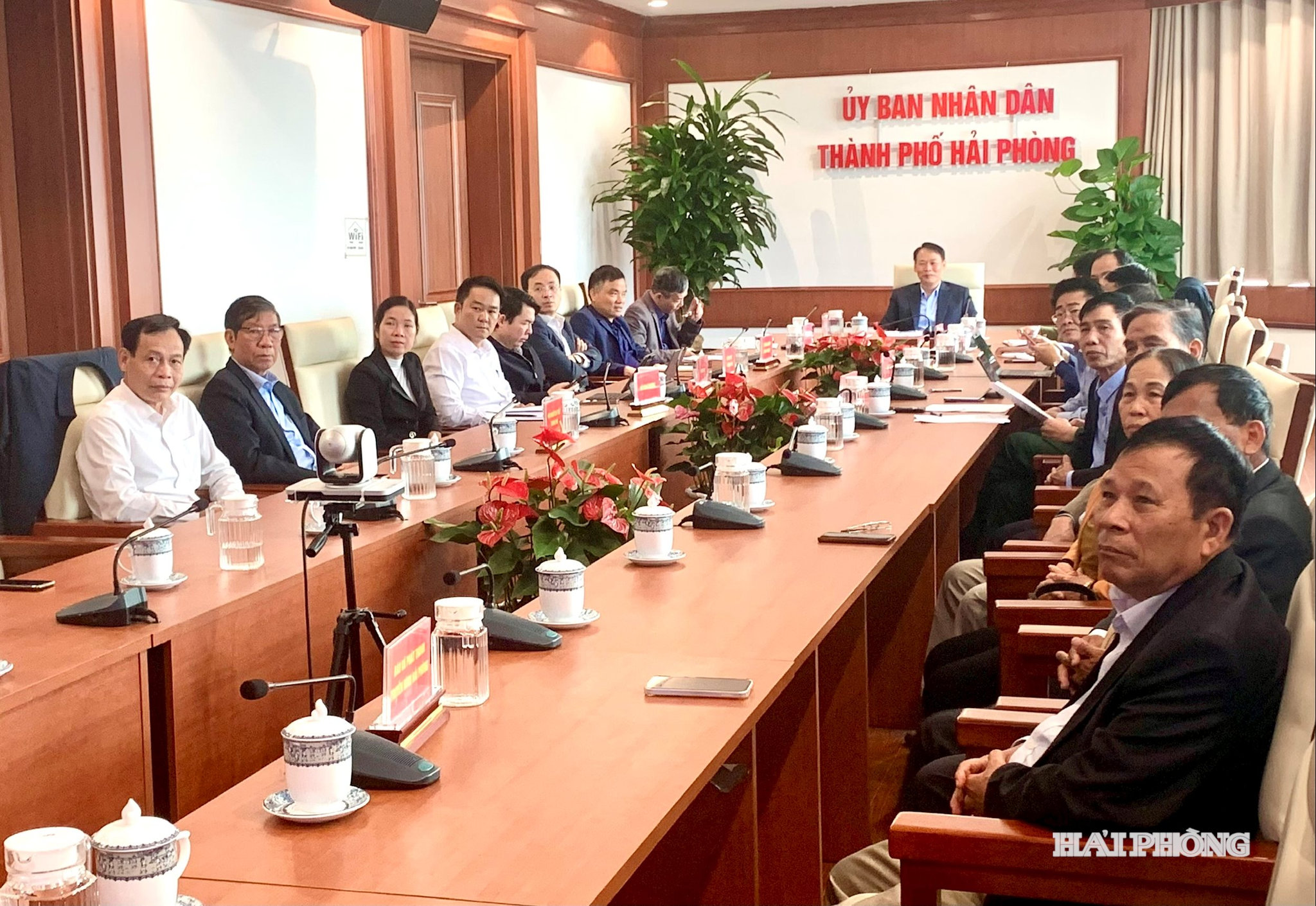 Quang cảnh hội nghị tại điểm cầu Hải Phòng.