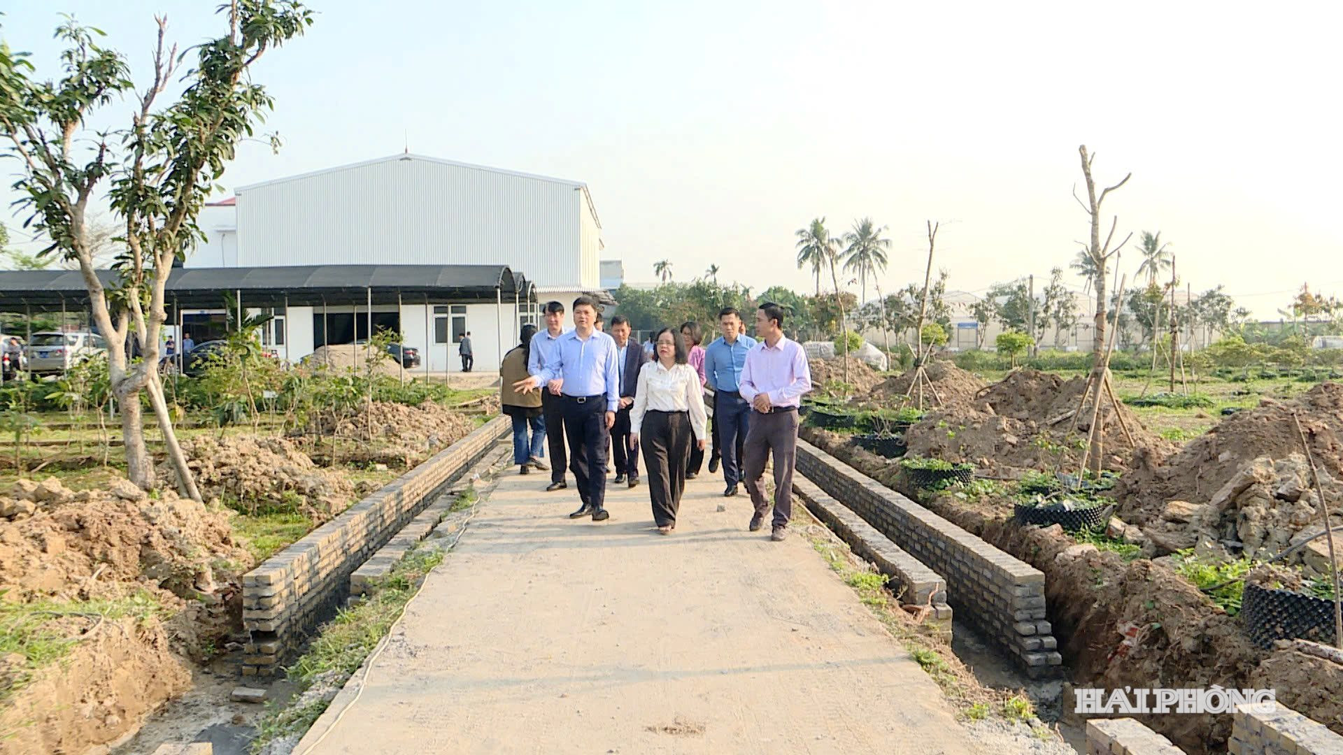 Đoàn khảo sát tại Khu bán cây giống, Trung tâm Đổi mới sáng tạo và Ứng dụng khoa học công nghệ (xã An Khánh)