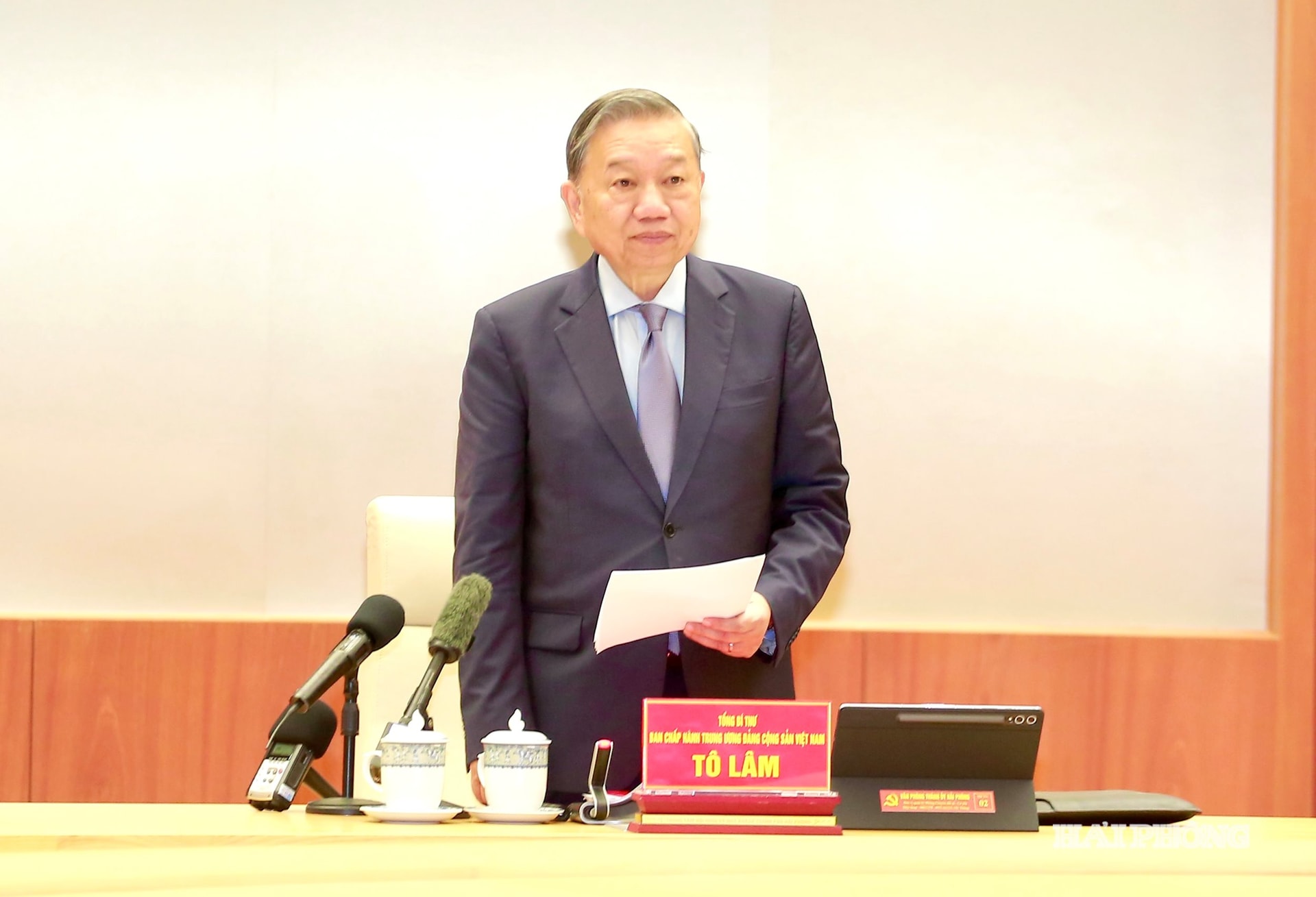 Đồng chí Tô Lâm, Tổng Bí thư phát biểu kết luận tại cuộc làm việc.