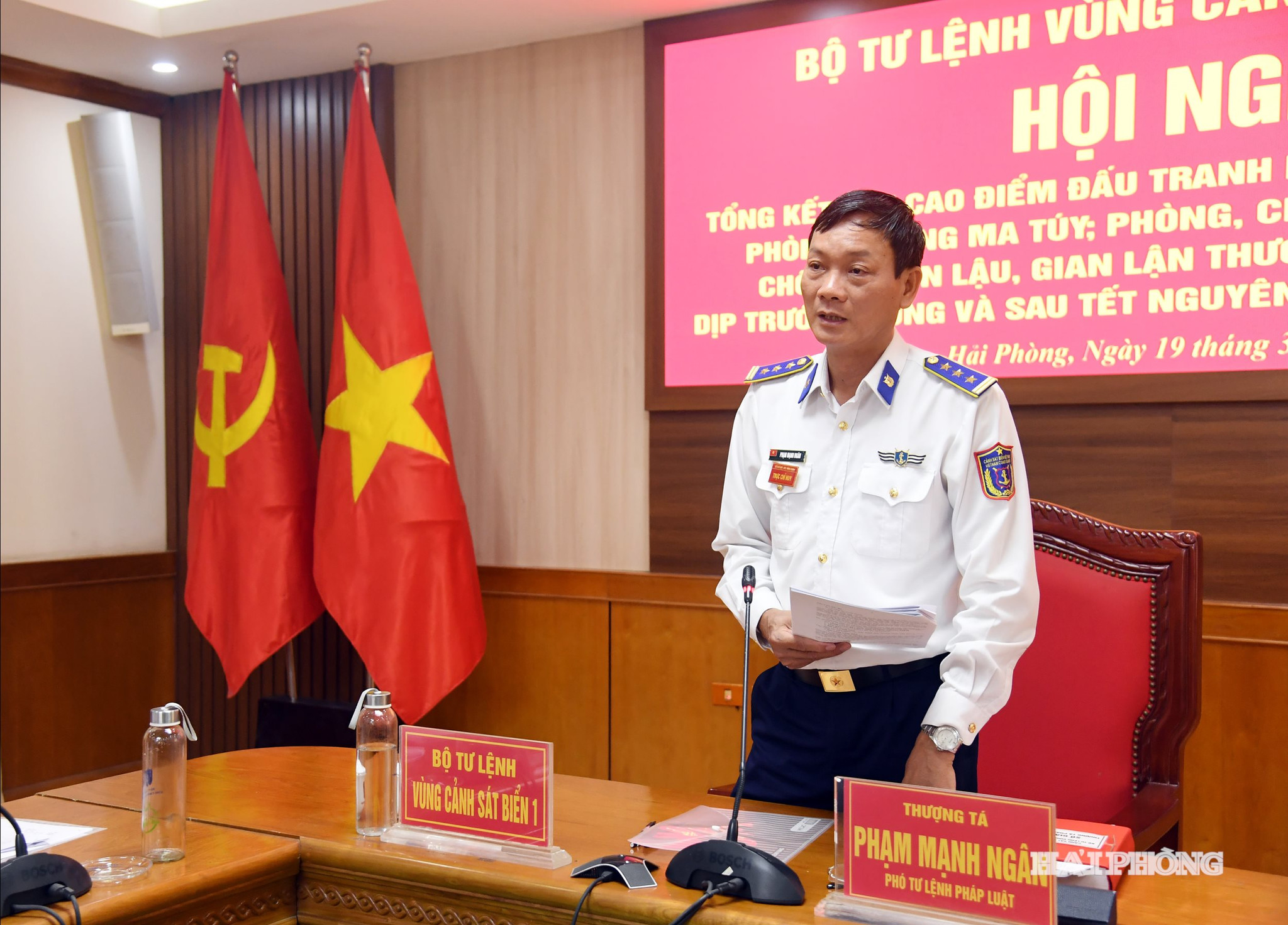 Thượng tá Phạm Mạnh Ngân phát biểu kết luận Hội nghị