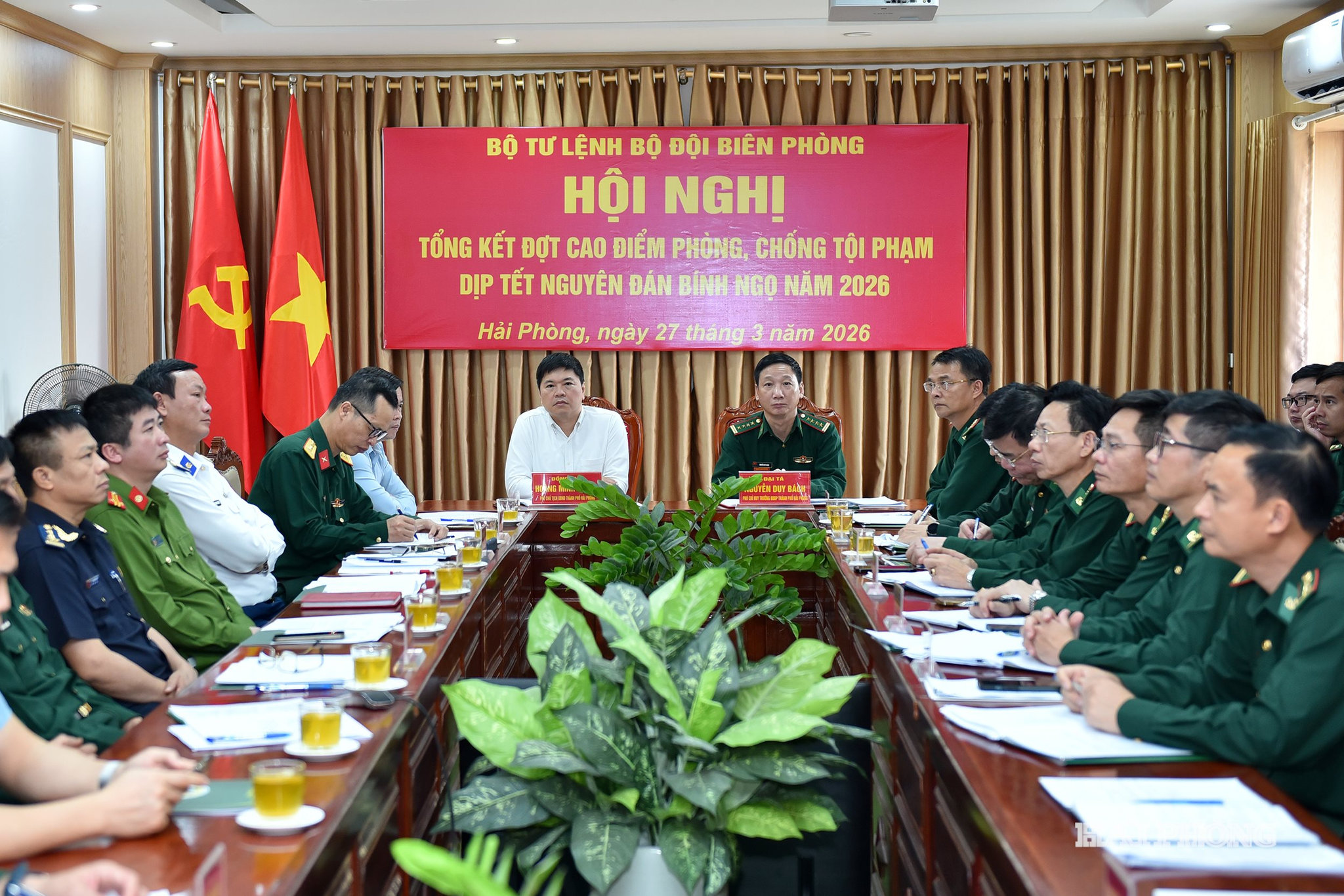 Đồng chí Hoàng Minh Cường, Phó Chủ tịch UBND thành phố dự hội nghị trực tuyến tổng kết cao điểm phòng, chống tội phạm dịp Tết Nguyên đán Bính Ngọ năm 2026 tại điểm cầu Hải Phòng.