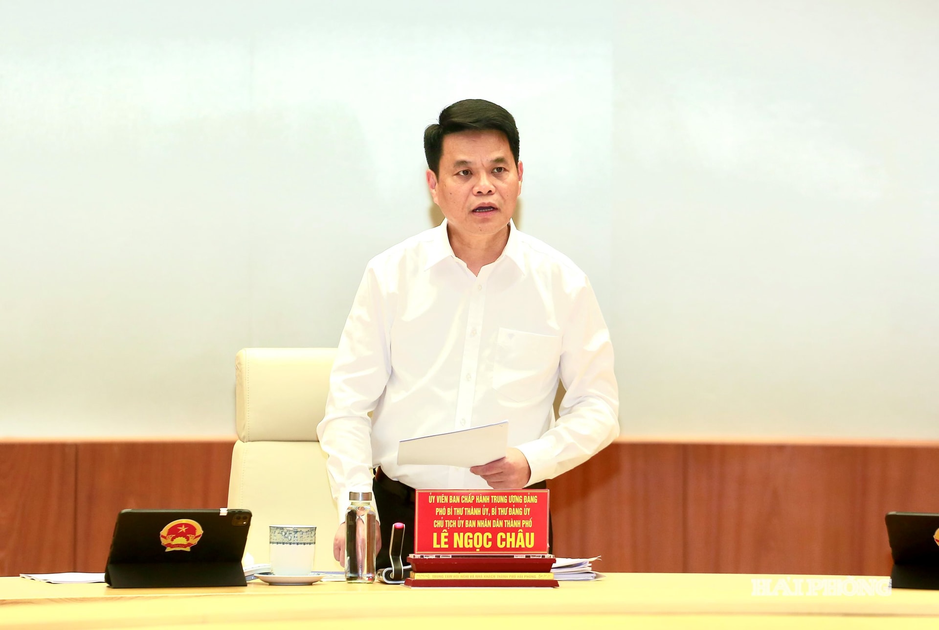 Đồng chí Lê Ngọc Châu phát biểu