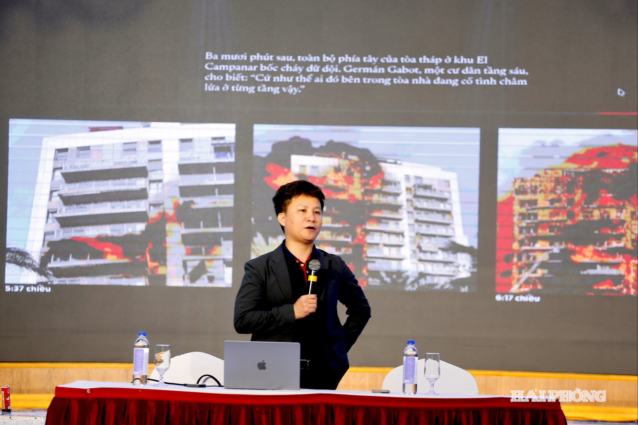 Thạc sĩ Nguyễn Văn Hào, Giảng viên Viện Báo chí - Truyền thông Học viện Báo chí và Tuyên truyền trình bày tại chương trình tập huấn nghiệp cũn báo chí.
