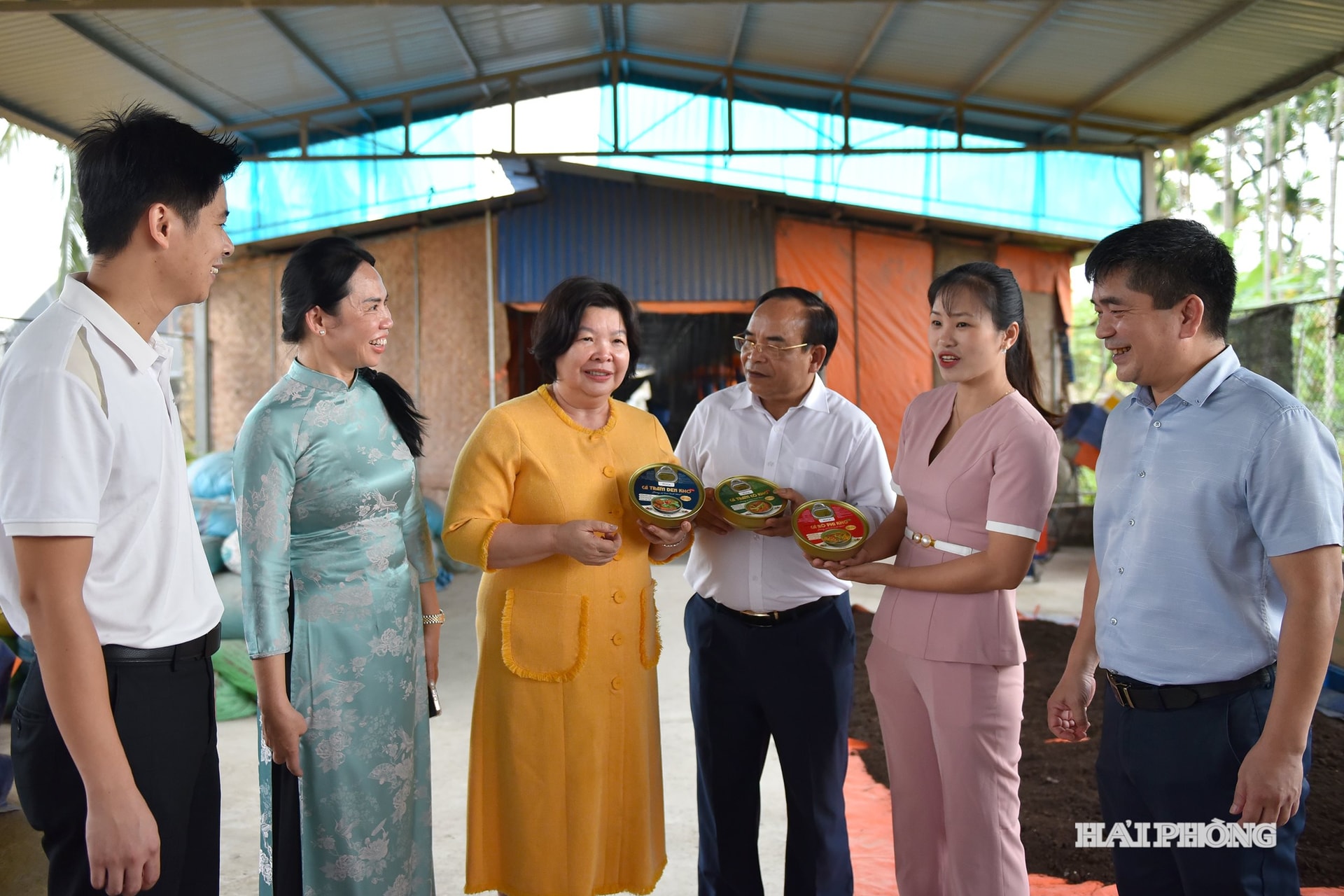 Đồng chí Cao Xuân Thu Vân, Chủ tịch Liên minh Hợp tác xã Việt Nam khảo sát mô hình sản xuất nông nghiệp trên địa bàn phường Lưu Kiếm.