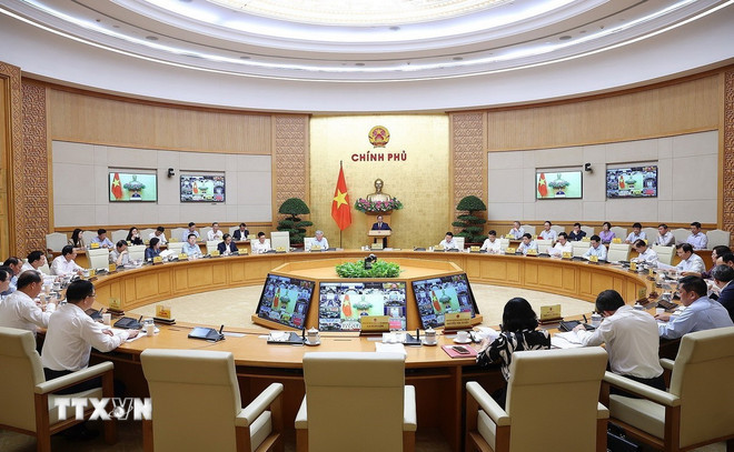 Thủ tướng Phạm Minh Chính chủ trì Phiên họp Chính phủ thường kỳ tháng 3 năm 2026 và Hội nghị Chính phủ trực tuyến với địa phương. (Ảnh: Dương Giang/TTXVN) ttxvn-thu-tuong-chu-tri-phien-hop-chinh-phu-thuong-ky-thang-3-6.jpg