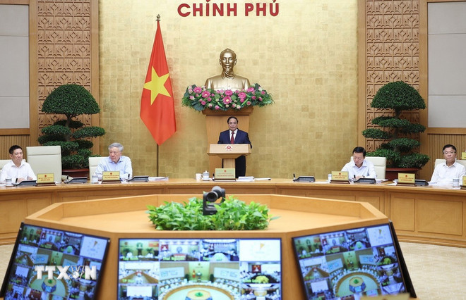 Thủ tướng Phạm Minh Chính chủ trì Phiên họp Chính phủ thường kỳ tháng 3 năm 2026 và Hội nghị Chính phủ trực tuyến với địa phương. (Ảnh: Dương Giang/TTXVN) ttxvn-thu-tuong-chu-tri-phien-hop-chinh-phu-thuong-ky-thang-3-5.jpg