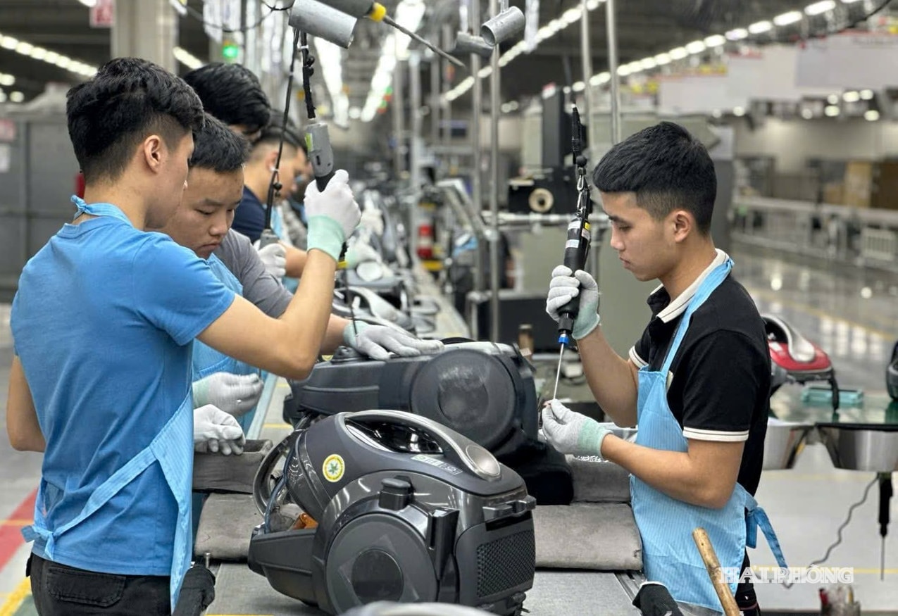Doanh nghiệp FDI trong khu công nghiệp Tràng Duệ.
