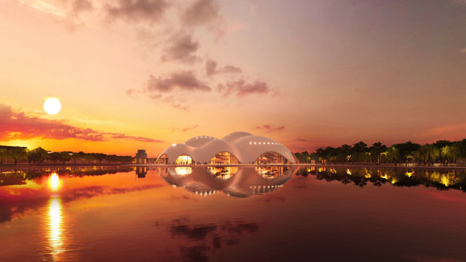 Phối cảnh Nhà hát Opera Hà Nội được thiết kế bởi kiến trúc sư Renzo Piano, một trong những kiến trúc sư có ảnh hưởng nhất trong thế kỷ 20. (Ảnh: PV/Vietnam+) nha-hat-opera-ha-noi-2.jpg