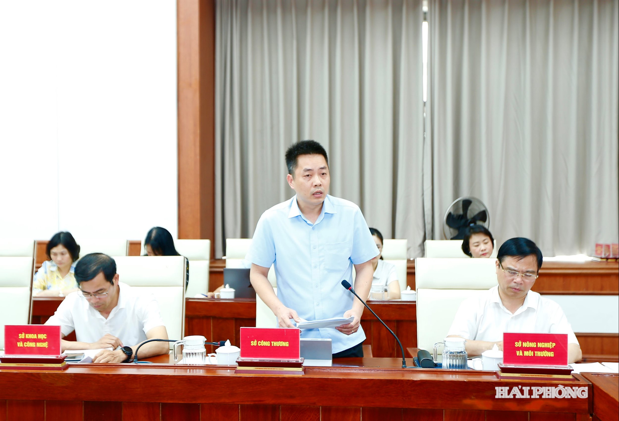 Lãnh đạo Sở Công Thương phát biểu tại cuộc làm việc.