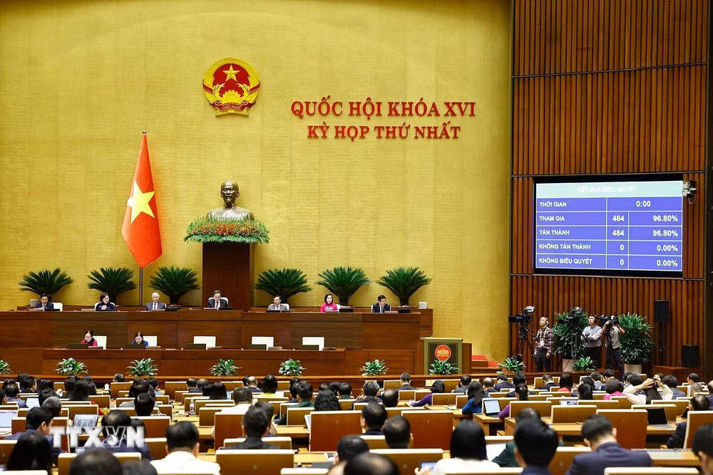 Quốc hội biểu quyết thông qua Nghị quyết về thành lập Đoàn giám sát chuyên đề của Quốc hội năm 2027. (Ảnh: Doãn Tấn/TTXVN) ttxvn-giam-sat.jpg