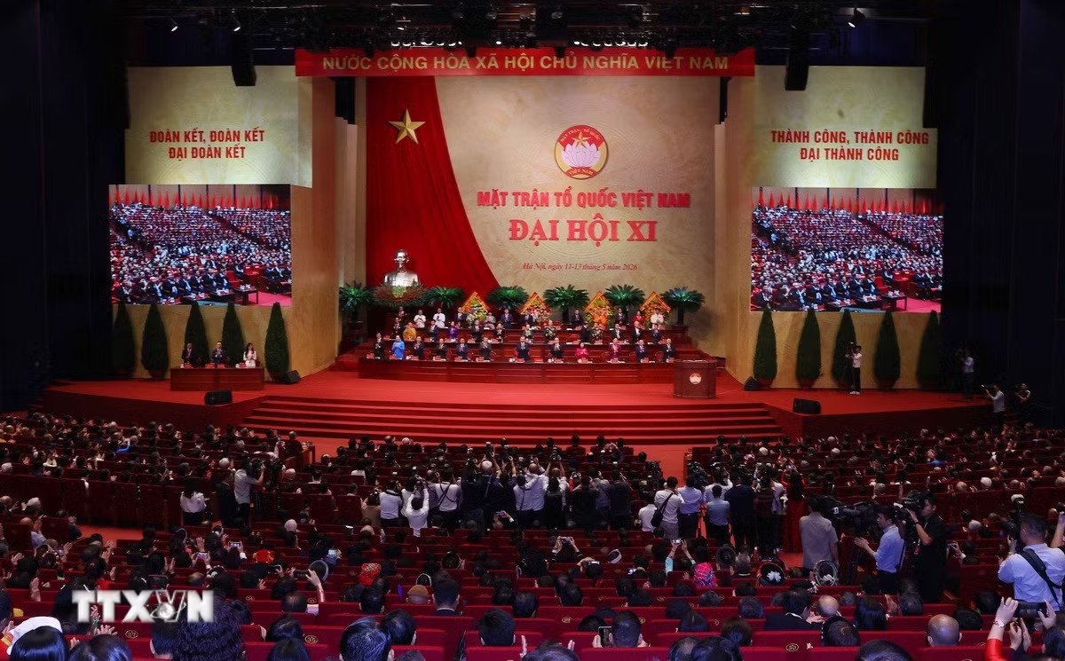 Phiên khai mạc trọng thể Đại hội XI Mặt trận Tổ quốc Việt Nam. (Ảnh: Văn Điệp/TTXVN) ttxvn-khai-mac-trong-the-dai-hoi-dai-bieu-mat-tran-to-quoc-3.jpg