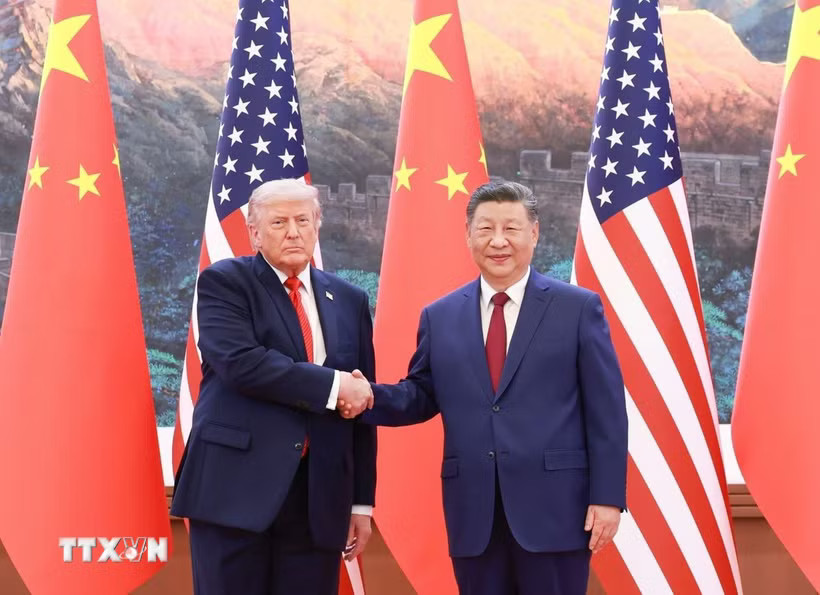 Chủ tịch Trung Quốc Tập Cận Bình và Tổng thống Mỹ Donald Trump tại cuộc hội đàm ở Bắc Kinh ngày 14/5/2026. (Ảnh: THX/TTXVN)