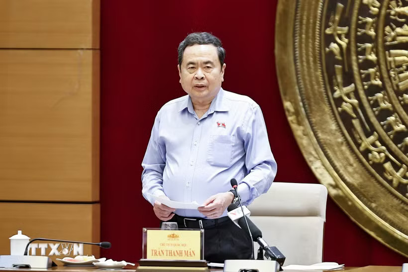Chủ tịch Quốc hội Trần Thanh Mẫn phát biểu. (Ảnh: Doãn Tấn/TTXVN)