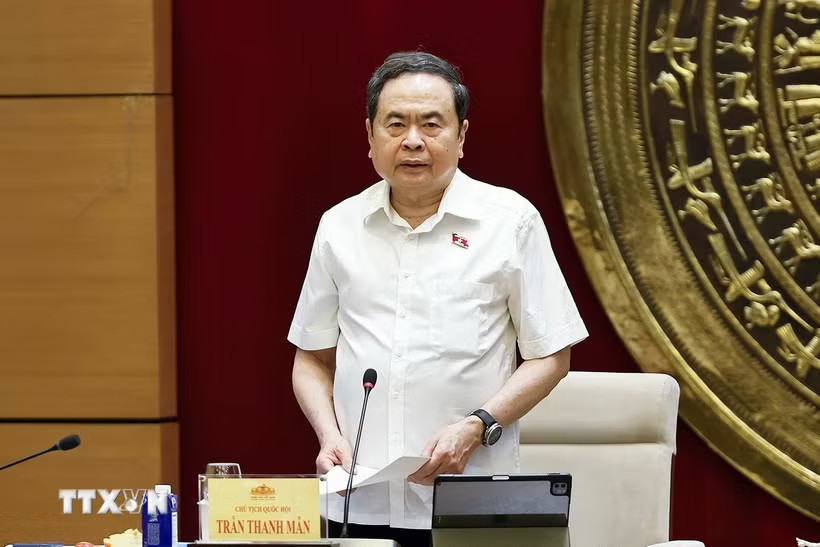 Chủ tịch Quốc hội Trần Thanh Mẫn phát biểu. (Ảnh: Doãn Tấn/TTXVN)