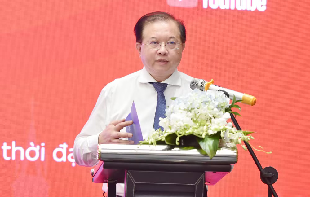 Thứ trưởng Bộ Văn hóa, Thể thao và Du lịch Tạ Quang Đông tại buổi lễ công bố cuộc thi. (Ảnh: CTV/Vietnam+) dong1-2301.jpg