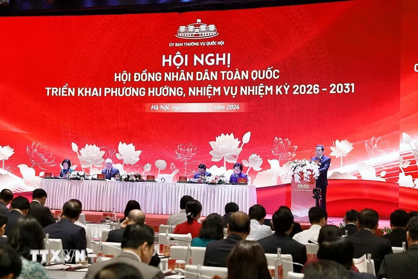 Chủ tịch Quốc hội Trần Thanh Mẫn phát biểu. (Ảnh: Doãn Tấn/TTXVN)
