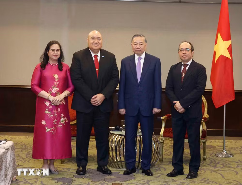 Tổng Bí thư, Chủ tịch nước Tô Lâm tiếp Tiến sỹ Saia Ma’u Piukala, Giám đốc khu vực Tây Thái Bình Dương của Tổ chức Y tế Thế giới (WHO). (Ảnh: Thống Nhất/TTXVN) ttxvn-tong-bi-thu-chu-tich-nuoc-tiep-giam-doc-khu-vuc-tay-thai-binh-duong-cua-who-2.jpg