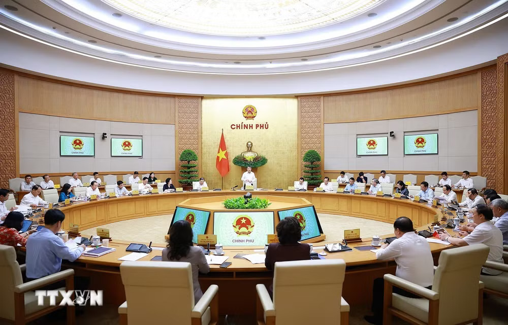Phiên họp Chính phủ thường kỳ tháng 5 năm 2026. (Ảnh: Dương Giang/TTXVN) ttxvn-thu-tuong-chu-tri-phien-hop-chinh-phu-thuong-ky-thang-5-3.jpg