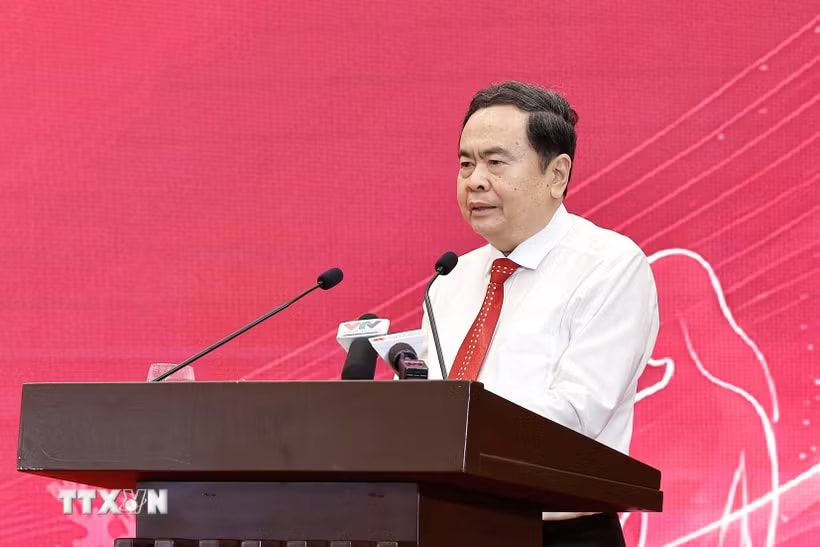Chủ tịch Quốc hội Trần Thanh Mẫn phát biểu. (Ảnh: Doãn Tấn/TTXVN)