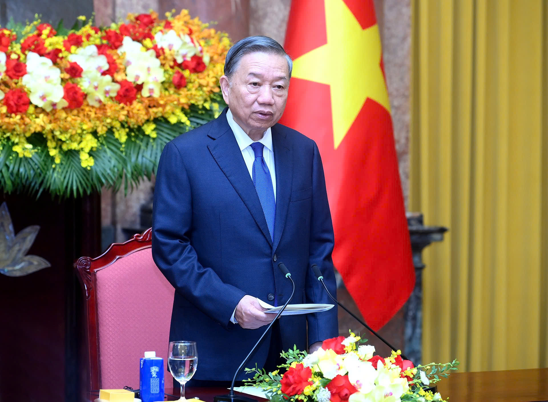 Tổng Bí thư, Chủ tịch nước Tô Lâm phát biểu tại buổi tiếp các Trưởng đoàn tham dự Diễn đàn Tương lai ASEAN 2026. Ảnh: TTXVN
