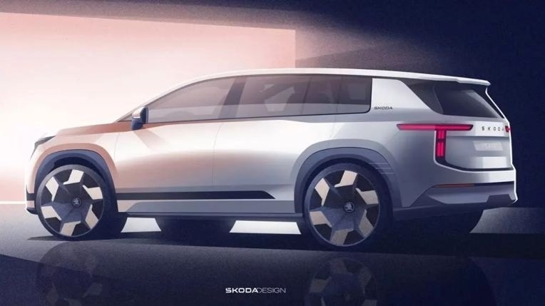 Skoda hé lộ diện mạo mẫu SUV điện 7 chỗ sắp ra mắt toàn cầu - 2