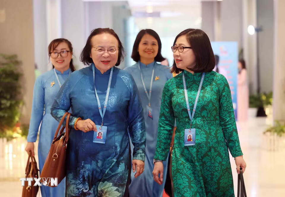 Đại biểu dự phiên Khai mạc trọng thể Đại hội đại biểu Phụ nữ toàn quốc lần thứ XIV. (Ảnh: An Đăng/TTXVN)