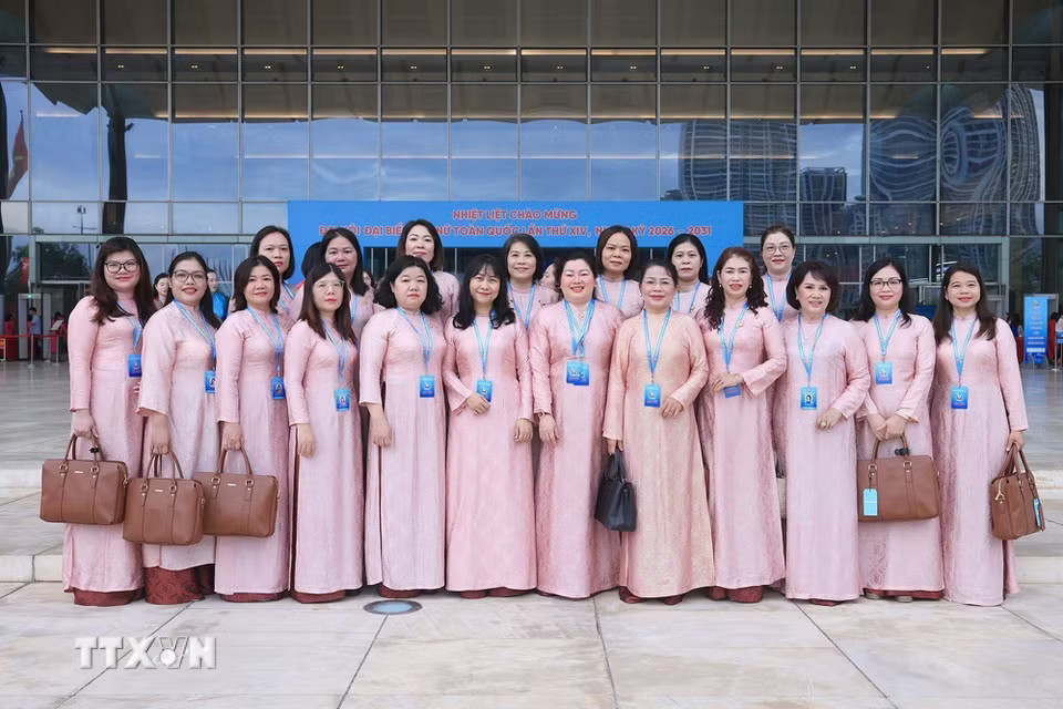 Đại biểu dự phiên Khai mạc trọng thể Đại hội đại biểu Phụ nữ toàn quốc lần thứ XIV. (Ảnh: Tuấn Anh/TTXVN)