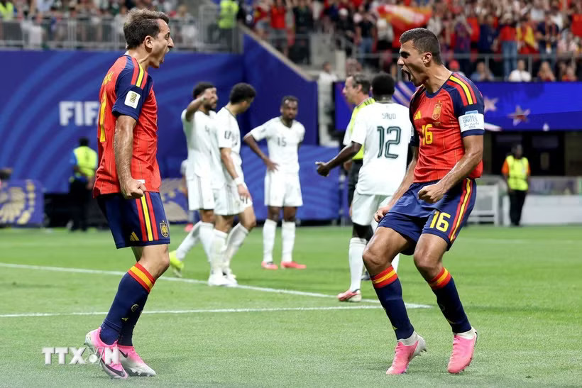 Tây Ban Nha có chiến thắng đầu tiên tại World Cup 2026. (Ảnh: AFP/TTXVN)
