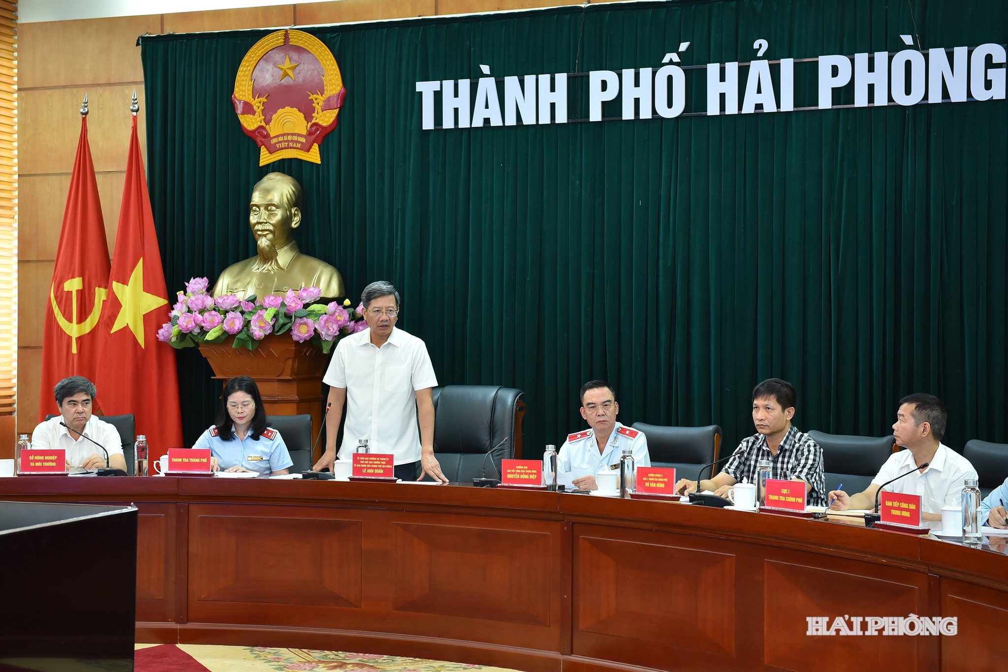 Đồng chí Lê Anh Quân, Uỷ viên Ban Thường vụ Thành uỷ, Phó chủ tịch Thường trực UBND thành phố kết luận cuộc làm việc.