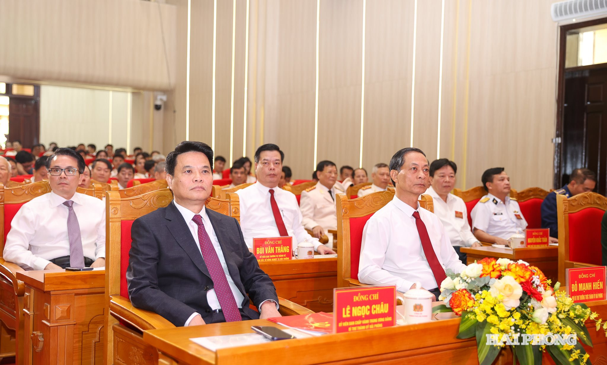 Các đồng chí: Đồng chí Lê Ngọc Châu, Ủy viên Trung ương Đảng, Bí thư Thành ủy, Trưởng Đoàn đại biểu Quốc hội Hải Phòng; Đỗ Mạnh Hiến, Phó Bí thư Thường trực Thành ủy dự lễ kỷ niệm