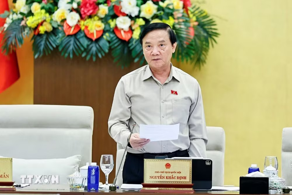 Phó Chủ tịch Quốc hội Nguyễn Khắc Định phát biểu. (Ảnh: Doãn Tấn/TTXVN) ttxvn-ubtv-quoc-hoi-cho-y-kien-ve-du-an-bo-luat-to-tung-hinh-su-sua-doi-1707-2.jpg
